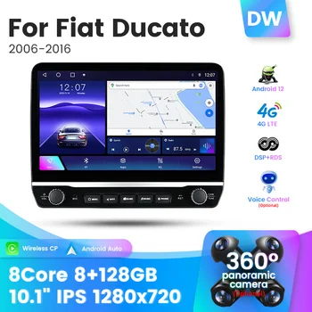 Fiat Ducato 8-128 uchun tugma Multimedia Video pleer bilan 12 + 2006g Android 2016 avtomobil radiosi Android Auto CarPlay 2 Din DVD BT