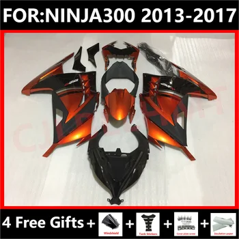 Ninja uchun mos yangi tormoz mototsikl Fairing to'plamlari 300 ninja300 2013 2014 2015 2016 2017 EX300 ZX300R fairings kit sozlash apelsin qora