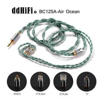 Ddhifi Bc125a (havo okeani) ekranlash qatlami bilan OCC HiFi eshitish kabeli, 3,5 mm Stereo vilka, MMCX, 0,78, QDC va T2 ulagichi