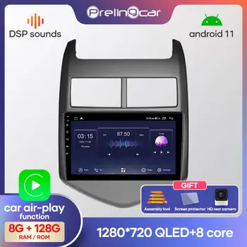 Chevrolet Aveo 2 2011-2015 yil avtomobil Radio Multimedia Video Player navigatsiya GPS Android 10.0 DSP dashboard uchun prelingcar