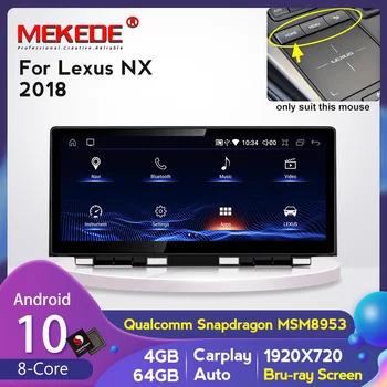 10.25 IPS ekran Android 10 8 Lexus NX 200 300 2018 uchun yadroli avtomobil Radio DVD pleer Multimedia-GPS navigatsiya Stereo