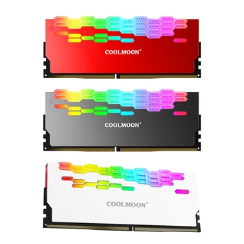 COOLMOON RA - 2 RAM kompyuter Case RGB Xotira RAM Cooler Heatsink sovutish Radiator qopqoqni qobiq alyuminiy RAM kiyim RGB Decoratio yoritadi