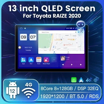 Toyota RAIZE 13 uchun 13 dyuymli Android 2020 avtomobil radiosi hammasi bitta Rulni boshqarish Split ekran simsiz Carplay sovutish foniy BT