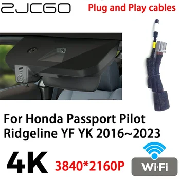 Zjcgo 4K 2160p avtomobil DVR Dash shisha kamera Video yozuvchisi ulang va Honda pasport uchuvchi Ridgeline YF YK 2016~2023 uchun o'ynaydi