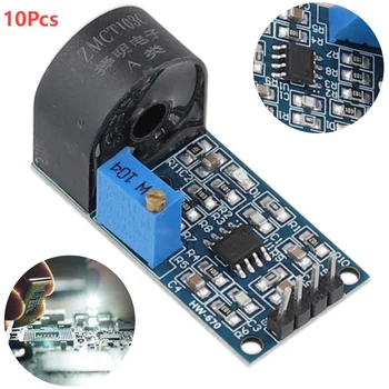 Arduino uchun 10 dona 5A diapazonli mikro oqim transformator moduli oqim sensori aniqligi bir fazali AC faol chiqish kartasi