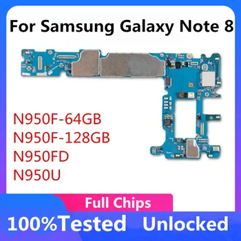 Samsung Galaxy Note uchun Original anakart mantiq Kengashi 8 N950F N950FD N950U 64GB 128GB Unlocked asosiy mantiq Kengashi Android