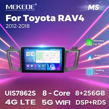 MEKEDE 1280x720 8G+128G Android 12 4 Toyota RAV4 uchun g LTE avtomobil Radio Multimedia navigatsiya GPS 2012 2013 2014-2018 2 hech DVD Din