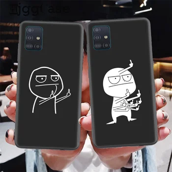 Samsung Galaxy A52 A72 A32 A12 A51 A71 A53 A73 A33 A50 S20 S21 FE S22 Plus Ultra qopqoq uchun kulgili odam O'rta barmoqli telefon sumkasi