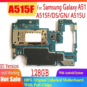 Samsung Galaxy A51 original Unlocked anakart uchun A515f/ A515ds/ chiplari Android OS qo'llab-quvvatlash mantiq Kengashi bilan A515GN anakart