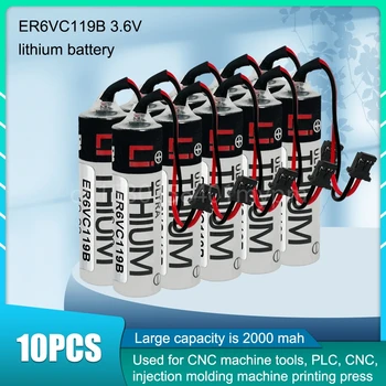 10CNC mashina vositalari uchun dona haqiqiy yangi ER6V ER6VC119B ER6V C119B 3.6 v 2000mAh sanoat PLC litiy batareya