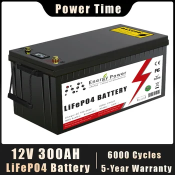 12V LiFePO4 batareyasi 200AH 300ah o'rnatilgan BMS 6000+ tsikllari Rv Golf aravachasi uchun lityum temir fosfat Quyosh saqlash ochiq lager