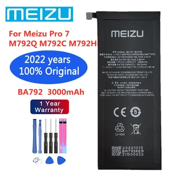2022 yil Meizu Pro 7 Pro7 M792Q M792C M792H 3000ah BA792 mobil telefon batareyasi uchun yangi original batareya + Asboblar