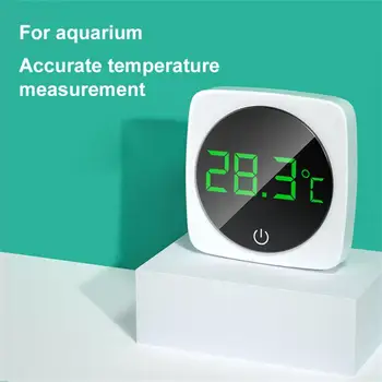Akvarium o'z-o'zidan yopishqoq termometr LCD raqamli baliq tanki Mini termometrlari katta ekranli Monitor Terrarium harorati Meter0-60.