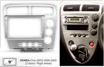 HONDA Civic (EP3) uchun 9 dyuymli avtomobil fasya Radio paneli 2000-2005 Dash Kit o'rnatish Facia konsol bezak adapteri 9inch plastinka Trim