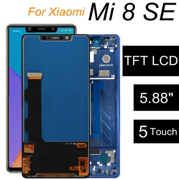 5.88 Xiaomi Mi 8 SE LCD displey uchun TFT LCD telefon uchun sensorli ekran Digitizer Assambleyasi almashtirish Xiaomi MI8 SE LCD
