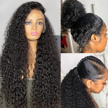 Perruque cheveux humain brésilienne dentelle 360, cheveux naturels, hd transparent cheveux bouclée, lace frontal wig cheveuxs na