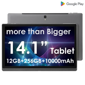 Global versiya planshetlari 14.1 dyuymli kompyuter tabletkasi Android 12.0 Deca yadrosi 256GB ROM 1920*1080 IPS 10000mAh qo'llab-quvvatlash