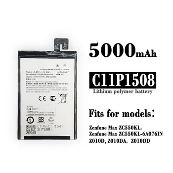 Asus Zenfone Max 11z C1508 uchun almashtirish batareyasi C5000p550kl ZC550KL Z010AD Z010DD Z010D Z010DA 5000mAh telefon batareyasi