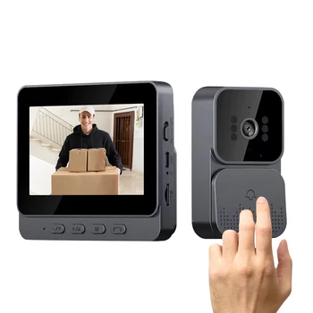 Video Doorbell Video interkom simsiz eshik qo'ng'irog'i 1080p IR tungi ko'rish uy eshik qo'ng'irog'i 2.4 g 4.3 dyuymli IPS ekrani uy xavfsizligi uchun