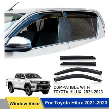 Toyota Hilux 2021 2022 2023 Ikki Kabinali Avtomobil Aksessuarlari Uchun Oyna Visor Quyosh Yomg'ir Deflektor Qo'riqchisi