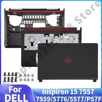 Dell Inspiron uchun yangi LCD orqa qopqoq 15 7557 7559 5576 5577 01d0 yo'nilgan pastki sumkasi Palmrest qora rangli noutbuk qismlarini almashtiring