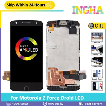 Moto Zforce lcd uchun ramka Digitizer Assambleyasi bilan Motorola Moto Z Force LCD AMOLED ekran Touch uchun original 5,5