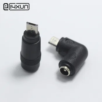 Eclyxun 1pcs 5.5 X 2.1 mm ayol kishi mikro USB 90 180 daraja erkak 5 V8 Android uchun PIN DC elektr vilkasi ulagichi Adapter