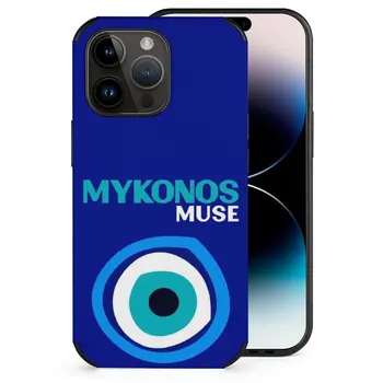 IPhone Uchun Mykonos Muse Tolasi Teri Case 11 12 13 14 Pro Max Mini Xr 7 8 Plus Holatlar Mykonos Mykonos Muse Preppy Matisse Qamrab