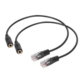 2kompyuter 3.5 mm Stereo Audio eshitish erkak Rj9 Plug Adapter Converter kabel simini Cisco Jek ayol uchun