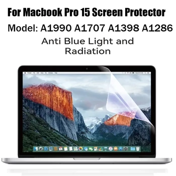 Macbook Pro uchun HD ekran himoyachi 15 Model A1990 A1707 A1398 A1286 Guard Anti-ko'k nur Anti radiatsiya mot PET yumshoq Film