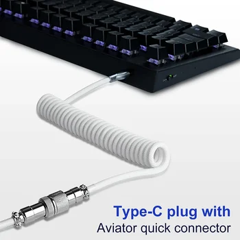 Type-C mexanik klaviatura ma'lumot kabeli USB klaviatura kabeli navigatsiya Patch sim Spiral kabel kompyuter aviatsiya ulagichi kabeli