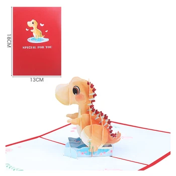 3D Dinosaur Pop up konvertli tabrik kartasi onalar kuni rahmat kartasi chaqaloq Valentin to'y taklifnomasi tug'ilgan kun sovg'asi