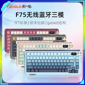 75 tugmachalari Fopato F75 simsiz Bluetooth mexanik klaviatura ekrani Tri-Mode 2.4 g simli Hotsvap Rgb TTC kompyuter Gamer ofis kompyuteri