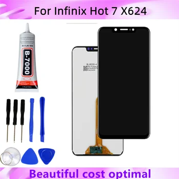 Infinix Hot uchun LCD 7 X624 X624B displey ekrani sensorli Raqamlashtiruvchi Sensor Assambleyasi Hot7 Hot 7 LCD zaxira qismlari