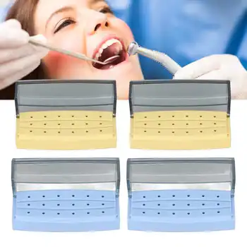 2pcs Dental Bur Holder Box 18 teshik Bur stomatolog laboratoriya tishlari protez uchun Autoclavable Case Organizer tozalash