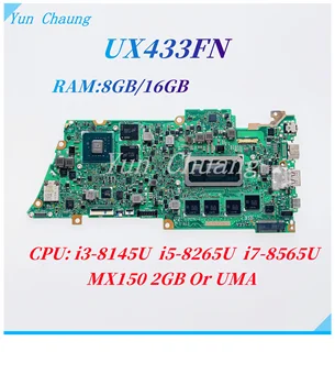 Asus Zenbook UX433F UX433FA anakart ux433f UX433FN U4300F laotop anakart uchun i3 i5 i7-8 CPU MX150 2G/UMA 8G/16G RAM bilan