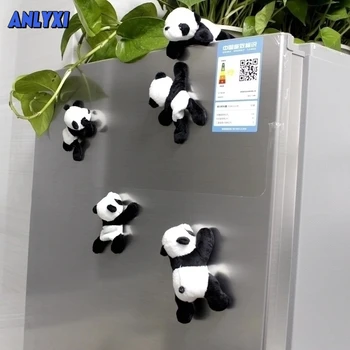 1Pc multfilm yoqimli yumshoq Pelush Panda muzlatgichi kuchli magnitli muzlatgich stikeri uy dekorasi yodgorlik oshxona aksessuarlari
