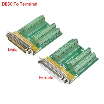 1dona DB50 50pin 3 terminal adapter D-SUB converter uchun satr erkak ayol ulagichi 50 pin vilkasi terminal kengashi Signal moduli