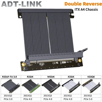 ADT Gen 5/4 PCIe Riser kabeli PCI Express 4.0 x16 Dual teskari yuqori tezlik 5.0 16x GPU uzatma kabeli ITX A4 shassi grafik kartasi