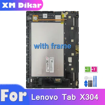 Lenovo Tab 4 TB-X304L TB-X304F TB-X304N/X X304 TB-X304 LCD displey sensorli ekrani uchun ramka paneli Digitizer yig'ilishi bilan sinovdan o'tkazildi