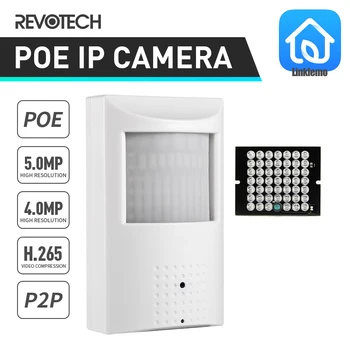 Revotech 940nm PIR IP kamera 5MP/4MP HD Mini yopiq POE H. 265 LED IR kecha tuyulgan xavfsizlik CCTV tizimi Video nazorat shisha
