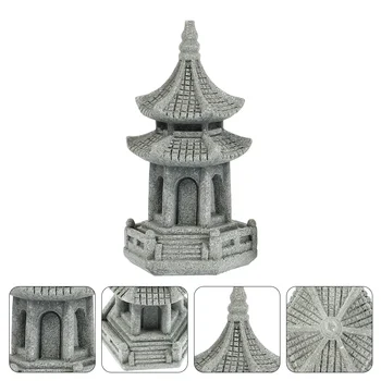 Kichik mustahkam amaliy bog'dorchilik bezaklari Pagoda shakli landshaft dekorasi Pagoda haykali bezaklari DIY Bonsai Pagoda haykali modeli