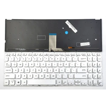 Asus Vivobook F512 F512D F512DA F512F F512FA F512FA-ab34 noutbuk klaviaturasi uchun yangi ramkasiz orqa yoritilgan AQSh kumush