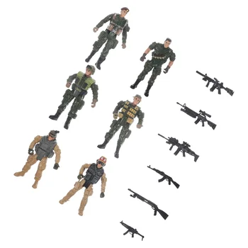 Soldier Model uy tartibi uchun engil uy bezaklari raqamlar Mini miniatyuralar plastik haykalchalar modellari