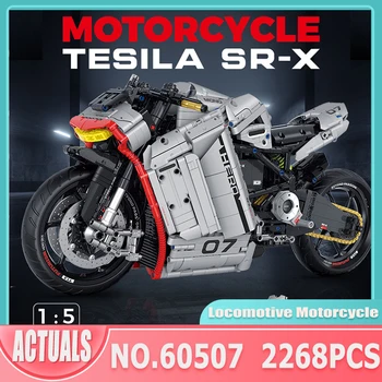 Yuqori texnologiyali Sport tez nol SR-X mototsikl modeli 60507 Lokomotiv Motobike 1:5 o'lchovli qurilish bloklari g'ishtli bolalar o'yinchoqlari sovg'alari