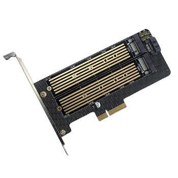 M. 2 NVMe NGFF qattiq Disk Adapter SATA Dual SSD kengaytirish kartasi PCI-E Adapter karta NVMe 32GBPS NGFF 6GBPS uchun MKey BKEY SSD qo'llab-quvvatlaydi