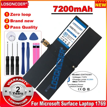 LOSONCOER 0 davr 100% Microsoft Surface Laptop uchun yangi 7200mAh DYNK01 G3HTA036H batareya 1769 Pa aksiyadorlik