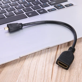 HDMI-mos ayol Adapter ulagichi kabel qisqa 17cm uchun Micro HDMI-mos erkak