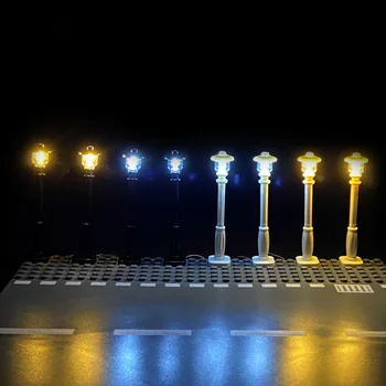Shahar ko'cha chiroqlari qurilish bloklari LED lampalar 7 Port LED USB yorug'lik chiqaradigan klassik g'isht mos keladigan barcha brendlar Mini modelli yorug'lik