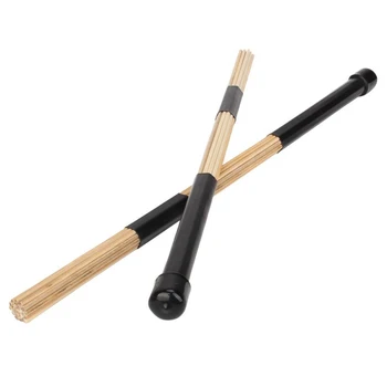 1pair 40cm Jazz Drum Brushes professional bambuk yog'och Drum Rod Brush yangi boshlanuvchilar uchun qora sovg'a Drum Kit Aksessuarlar